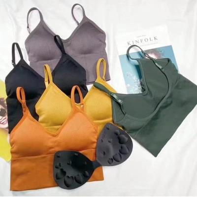 China Antibacterial Manufacturers Direct Sales Most Popular Sports Tube Chest Back Girl's Top Wrapped Lady Vest Seamless Bra for sale