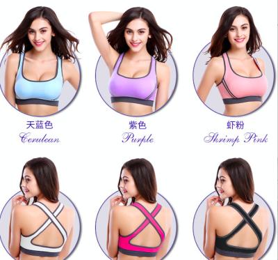 China Breathable Rimless Cross Back Sports Bra for sale