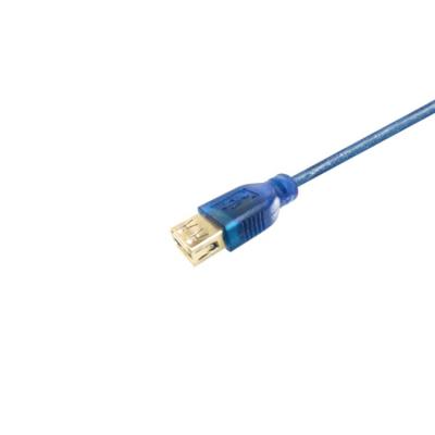 China USB2.0 home/office/construction/teaching one male to one dual female transparent blue shielding cable 5M for sale