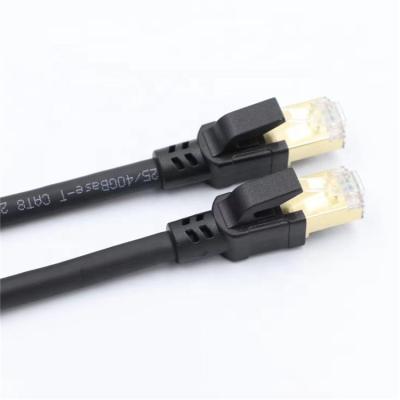 China Oxygen Free Copper Gold Plated Shell rj45 Lan Cable 10m Home/Office/Construction/Teaching Network Cable Cat8 SFTP for sale