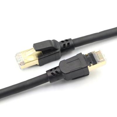 China Oxygen Free Copper Gold Plated Shell rj45 Lan Cable 3M Home/Office/Construction/Teaching Network Cable Cat8 SFTP for sale