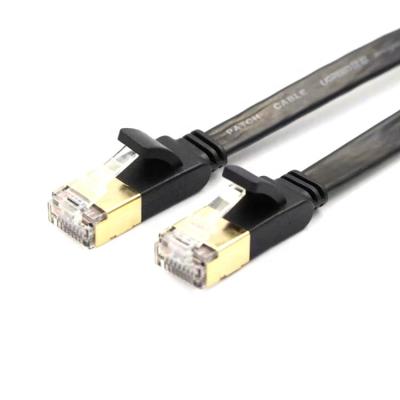 China Oxygen Free Copper Gold Plated Shell Flat rj45 30M Lan Cable Home/Office/Building/Teaching Network Cable Cat7 STP for sale