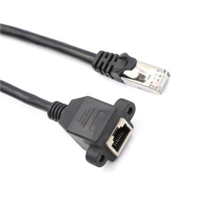 China Home / Office / Construction / Teaching Black Extension CAT5e Network Cable 1.5m RJ45 With Fixed Seat for sale