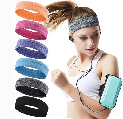 China Sports Absorption Anti-Slip Elastic Breathable Sweat Sports Running Headbands Hair Bands for sale