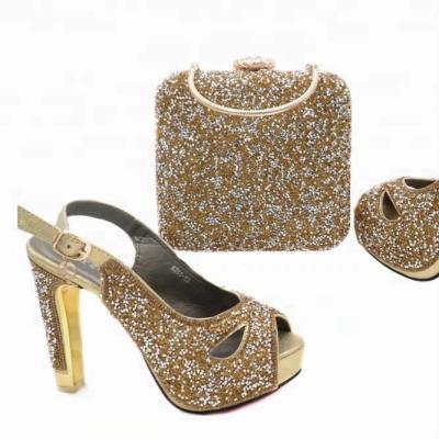 China High Heel Shoes 2018 Matching Italian African Shoes Sandals Women Shoes Clutch Bags and Bag Set High Heels for sale