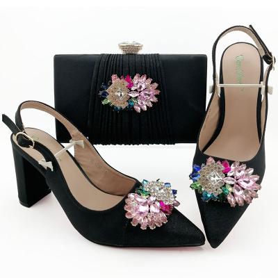 China Disposable Hot New Arrivals Italian Bag And Shoes Set Comfortable Heels Women Shoes And Matching Purse For Women Party for sale