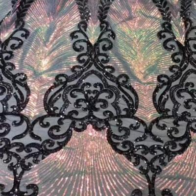 China 2020 Viable African Dress Dress Tulle Mesh Sequins Lace Fabric For Making Lace Fabric High Quality French Nigerian Sequins Net Lace for sale