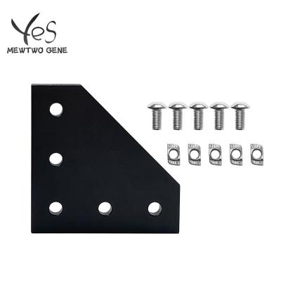 China 3D Printer 2021 Components Super Durable Aluminum 5 Hole T Shaped L Shaped 3D Printer Connecting Plate for sale