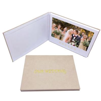 China 10 Inch Europe Hardcover Brochure Hardcover LCD Digital Canvas Screen Visual Book For Wedding Invitation for sale