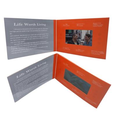 China Promotional Europe 4.3inch LCD video card video greeting card custom video book for business persentation for sale