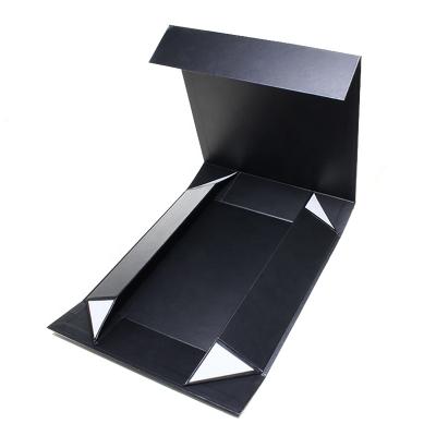 China Matte Black Luxury Foldable Hard Closure Handmade Custom Paper Magnetic Gift Box for sale