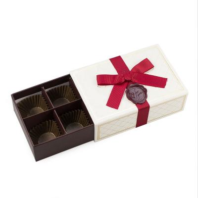 China Handmade Empty Chocolate Praline Packaging Gift Box With Paper Divider Inserts for sale