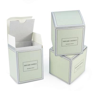 China Square Recyclable Design Scented White Customized Candle Jar Paper Box Gift Packaging Recyclable Ivory Board Cmyk+pantone Accept CN; GUA INTERNATIONAL UNIT for sale