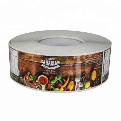 China High Quality Custom Adhesive Die Cut Frozen Canned Food Label Printing Factory Waterproof for sale