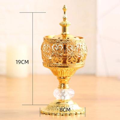 China High Quality Hot Selling Middle East Middle East Gold Decoration Sandalwood Metal Home Censer for sale