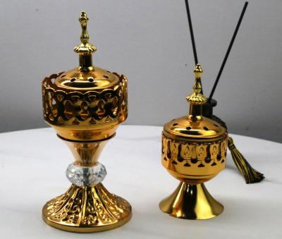 China Chinese Incense Middle East Style Gold Metal Censer Iron Plating Censer for sale