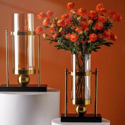 China Art Decor 2021 tall glass floor under with a ball vase for sale