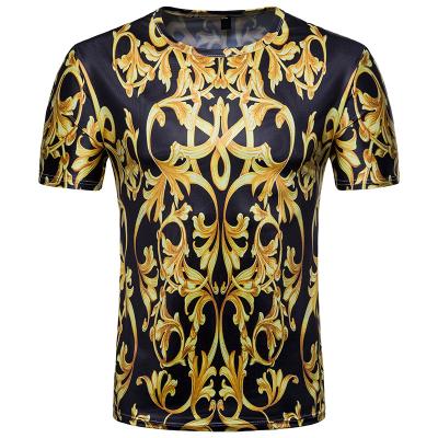 China New Arrivals Breathable Mens Short Sleeve Printed Summer Beach Wear T Shirts for sale