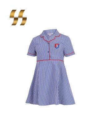 China Hot Selling Summer Formal Short Sleeve Skirt Kids Four Seasons OEM Custom Design School Uniform With Pictures for sale