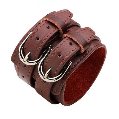 China Different color men's fashion factory cuff hot wide leather western bracelet belt being matched sale for sale