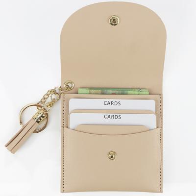 China Fashion Custom Personalized PU Leather Car Key Key Chain Tassel Key Ring Mini Wallet Purse Pouch for sale