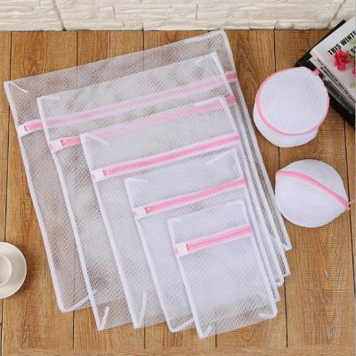 China Eco-freiendly Mesh Pouch Washing Machine Laundry Filter Bag High Capacity Reusable Mesh Wash Bag Green Laundry Bag for sale