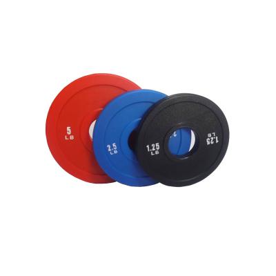 China Universal Competition Colored Bumper Plates High End Standard CPU Bumper Plate Weight Lifting Weight Plates1.25LB 2.5LB 5LB for sale