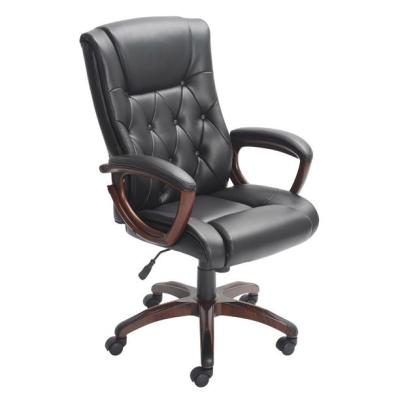 China Heavy Duty Director's Mid-Back Office Chair Tufted With Arms Bonded Leather Task Chair For Executive Or Home Office for sale