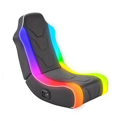 China Multi Massage Color RGB Floor Gaming Chair With Neo Motion LED Lighting Folding Rocking Seat And 2.0 Audio Speakers for sale