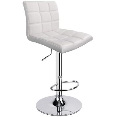 China High (Height)Adjustable Commercial Bar Stool Chair Kitchen With Metal Legs White PU Leather Modern Nordic Nordic Antique Bar Chairs for sale