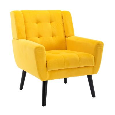 China Velvet Upholstered Sofa Bed Accent Chair With A Padded Seat Ergonomic Sloping Backrest for sale