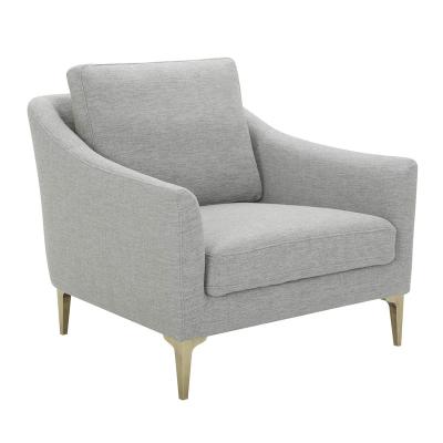 China Metal Legs Canvas Fabric Upholstered Metal Legs Gray Modern Design Leisure Chair Living Room Armchair Sofa for sale