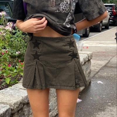 China Street style breathable European and American star bonded fabric washed fashionable girl pure desire y2k denim skirt spice line one mini skirt for sale