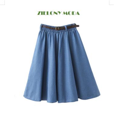 China Breathable large size exhibition Han edition slightly word skirt joker pure color skirts literary bull-puncher female skirt one long for sale