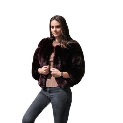 China ANIA The Latest Fashion Seven Sleeve Warm Winter Faux Fur Coat Women Breathable Artificial Fur Women Wholesale for sale