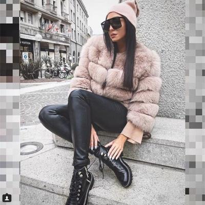 China ANIA The Fashion Style Seven Sleeve Breathable Artificial Fur Women Winter Warm Fur Coats For Ladies for sale