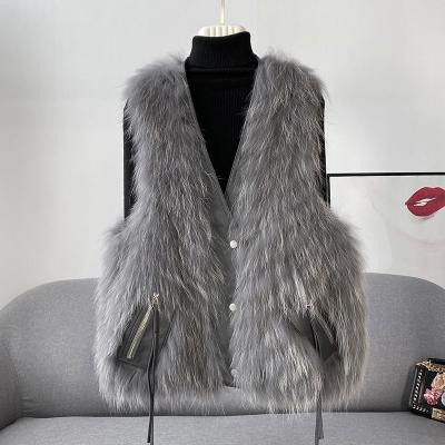 China ANIA Autumn and Winter Fox Fur Imitation Faux Fur Vest Women's Short Vest Women's Sustainable Coat for sale