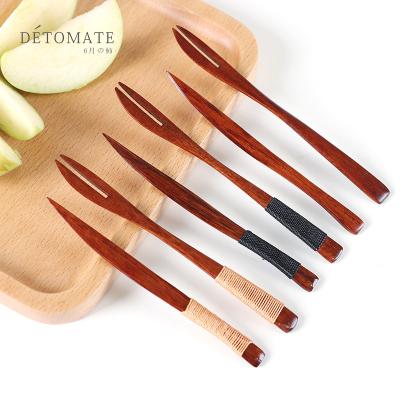 China Sustainable Wholesale Salad wood  Set Fruit Dessert Knives and Forks Mini Knives and Forks for sale