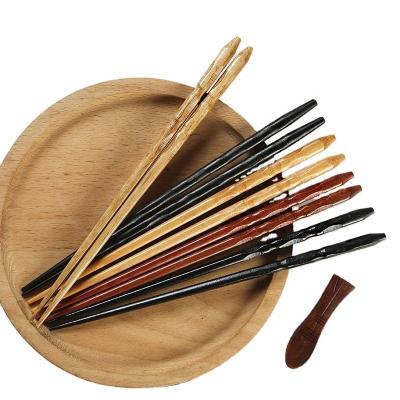 China Sustainable 5-Pairs Reusable Japanese Chopsticks, Non-slip Design Natural Wood Chopsticks, Lightweight and Easy to Use for sale