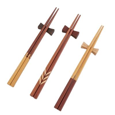 China Sustainable Wholesale Customize Wooden Chopsticks Dragon and Phoenix Metal Head Solid Wood Chopsticks for sale