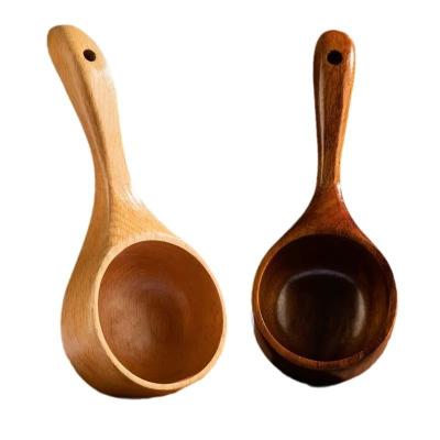 China Sustainable big wood 22.5cm scoop wooden scoop spoon Wooden Spoon stir cooking spoon for sale