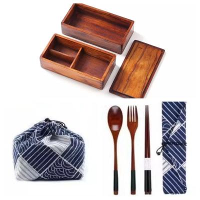 China Other Wood Bento Box, Lunch boxes, Japanese Traditional Natural Square Wooden Lunch Containers Women's Men's Adult Wood Bento Box for sale