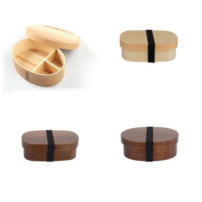 China Steamable Japanese Style Wooden Lunch Box Student Bento Box Sushi Box Food Grade Kids Baby Food Jar Simple Wholesale for sale