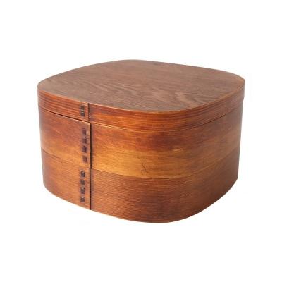 China Freshness Preservation Custom natural wood lunch box Wooden bento lunch box food container for sale