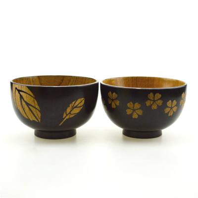 China Sustainable Custom Handmade Wood Bowls Wooden Japanese Bowls for Rice Soup Dip Salad for sale