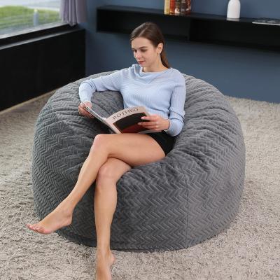 China 2022 Best Seller 4FT Soft Modular FUR Gray Bean Bag Chair For Living Room for sale