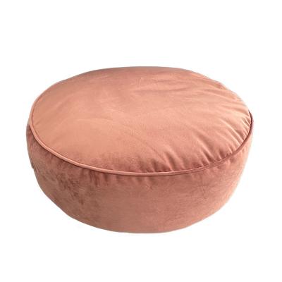 China ENV Bean Filled Round Removable Stool Velvet Comfort Bean Bag Chair Live Room Adult Cover Fat Boy for sale