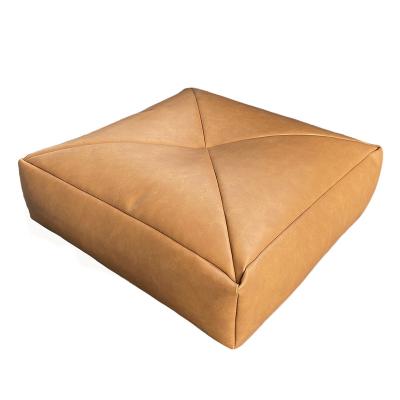 China Wholesale Custom Popular Square Leather Indoor Folded Garden Sofa Seat Pad PU Floor Cushion for sale