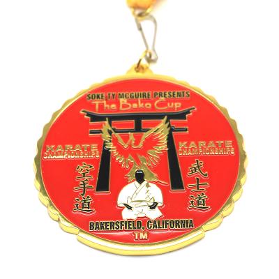 China Gold Plated Enamel Sports Metal Medal NSM01 Round White 3D Square Custom Gold Plated Enamel Sports Metal Medal With Sliver Wholesale for sale