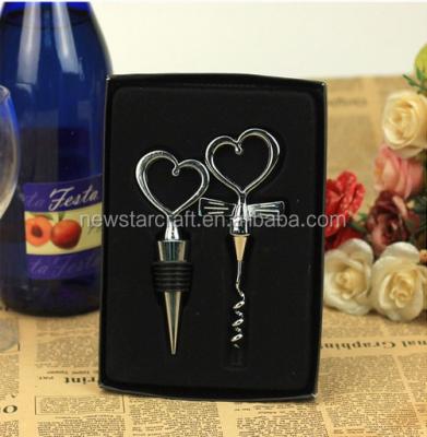 China Wine Viable Keepsake Heart Shape Set Custom Gift Metal Bottle Opener for sale